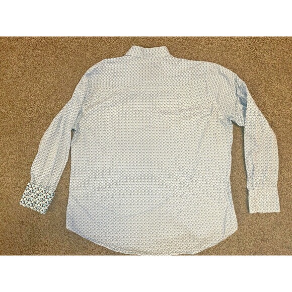 Robert Graham Men's XL Dalegard Blue Geometric Long Sleeve Flip Cuff Shirt - Picture 6 of 7